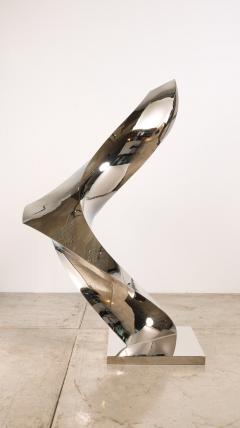 Katz Studio Cubus Spiralis Mirror Polished Stainless Steel Sculpture by Katz Studio - 4747362
