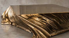Katz Studio Levitaz Tornado Coffee Table Cast and Polished Bronze Sculptural Coffee Table - 4751946