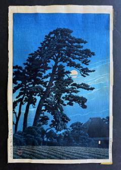 Kawase Hasui Rare First Edition Japanese Woodblock Print Moon at Magome Kawase Hasui - 4235835