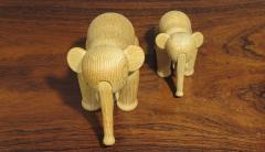 Kay Bojesen Pair Kay Bojesen White Oak Elephants Iconic Danish Wooden Toy - 4029106