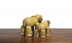 Kay Bojesen Pair Kay Bojesen White Oak Elephants Iconic Danish Wooden Toy - 4029107