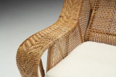 Kay Fisker Kay Fisker Canton Woven Wicker Lounge Chair for Robert Wengler Denmark 1950s - 2475091