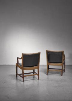 Kay Fisker Pair of Kay Fisker attributed armchairs in dark green leather - 1224940