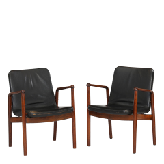 Kay Korbing 1958 Kay Korbing FK series armchair in black leather Denmark - 4401252