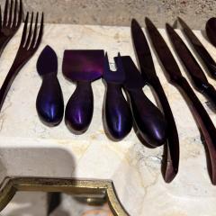 Kaya Premium Cutlery Set Glossy Purple Stainless Steel Service 4 - 3729912