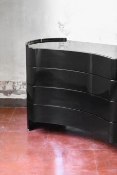 Kazuhide Takahama Black lacquered wood chest of drawers Kazuhide Takahama for Gavina 1970s - 3593334