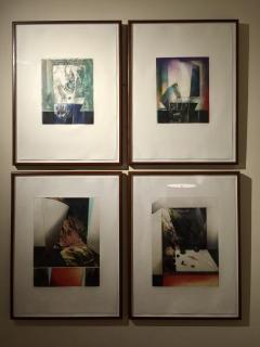 Kazuko Watanabe Set of 4 Signed Abstract Intaglio Prints by Kazuko Watanabe Framed  - 1540393