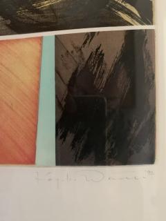 Kazuko Watanabe Set of 4 Signed Abstract Intaglio Prints by Kazuko Watanabe Framed  - 1540397