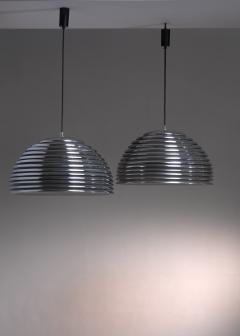 Kazuo Motozawa Pair of Large chrome Saturno lamps by Kazuo Motozawa - 3348009