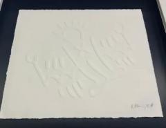 Keith Haring Keith Haring White Icon Flying Devil Embossed Screen print Hand Signed 1989 - 3960234