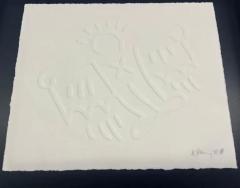 Keith Haring Keith Haring White Icon Flying Devil Embossed Screen print Hand Signed 1989 - 3960235