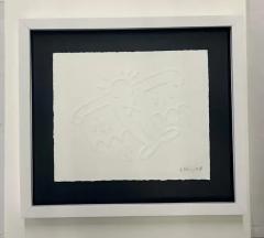 Keith Haring Keith Haring White Icon Flying Devil Embossed Screen print Hand Signed 1989 - 3960236