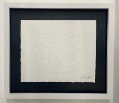 Keith Haring Keith Haring White Icon Flying Devil Embossed Screen print Hand Signed 1989 - 3960238