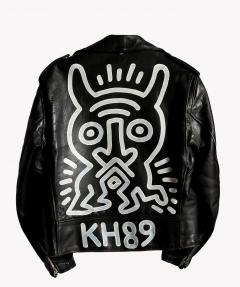 Keith Haring Schott Brothers Motorcycle Jacket Painting - 152024