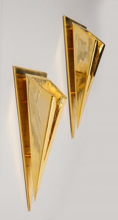 Kelly Kiefer Pair of Polished 24k Gold Plated Sconces by Kelly Kiefer - 881928