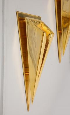 Kelly Kiefer Pair of Polished 24k Gold Plated Sconces by Kelly Kiefer - 881930