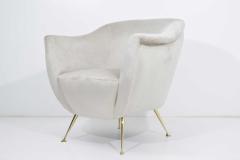 Kelly Wearstler Italian Style Chair in Light Taupe Holly Hunt Silk Camel with Brass Legs - 1492140