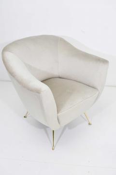 Kelly Wearstler Italian Style Chair in Light Taupe Holly Hunt Silk Camel with Brass Legs - 1492141