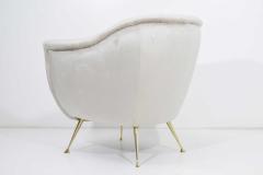 Kelly Wearstler Italian Style Chair in Light Taupe Holly Hunt Silk Camel with Brass Legs - 1492145