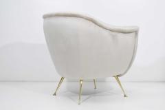 Kelly Wearstler Italian Style Chair in Light Taupe Holly Hunt Silk Camel with Brass Legs - 1492147