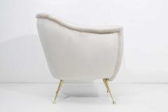 Kelly Wearstler Italian Style Chair in Light Taupe Holly Hunt Silk Camel with Brass Legs - 1492148