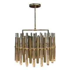 Kelly Wearstler Kelly Wearstler Mid Century Modern Lucite Brass Pendant Chandelier - 4324658