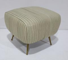 Kelly Wearstler Kelly Wearstler Souffle Ottoman in Rushed Leather - 4443852