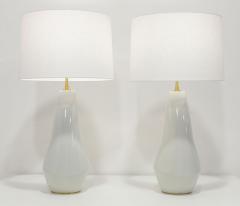 Kelly Wearstler Pair of Contour Artic White Ceramic Table Lamps by Kelly Wearstler - 3357857