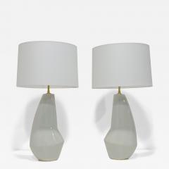 Kelly Wearstler Pair of Contour Artic White Ceramic Table Lamps by Kelly Wearstler - 3359752