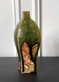 Ken Matsuzaki Modern Japanese Studio Pottery Oribe Vase by Ken Matsuzaki - 2551659