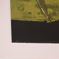 Kenjilo Nanao Mid Century Abstract Expressionist Monoprint Yellow Composition by Kenjilo Nanao - 1700616