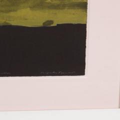 Kenjilo Nanao Mid Century Abstract Expressionist Monoprint Yellow Composition by Kenjilo Nanao - 1700619