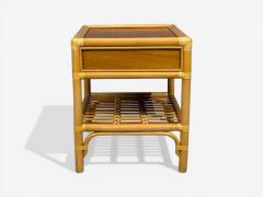 Kenneth Bergenblad Nightstands Bamboo Rattan Brass Sweden 1970s - 4556890