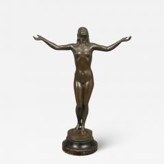 Kenneth Strobl early 20th c NUDE FIGURE WITH OUTSTRETCHED ARMS - 1732011