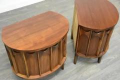 Kent Coffey 1960s Kent Coffey Perspecta Walnut Rosewood Demilune Nightstands or End Tables - 4003374