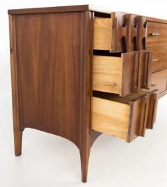 Kent Coffey 1960s Kent Coffey Perspecta Walnut Rosewood Sculptural Long Dresser Mirror - 4003365