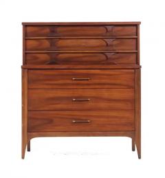 Kent Coffey 1960s Kent Coffey Perspecta Walnut Rosewood Sculptural Tall Chest or Dresser - 4003338