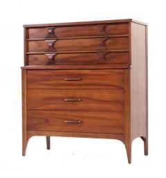Kent Coffey 1960s Kent Coffey Perspecta Walnut Rosewood Sculptural Tall Chest or Dresser - 4003339