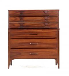 Kent Coffey 1960s Kent Coffey Perspecta Walnut Rosewood Sculptural Tall Chest or Dresser - 4003343