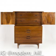 Kent Coffey Kent Coffey Greenbrier Mid Century Walnut 5 Drawer Highboy Dresser - 2367491