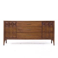 Kent Coffey Kent Coffey Perspecta Mid Century Rosewood and Walnut 9 Drawer Lowboy Dresser - 4104052