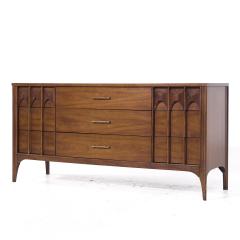 Kent Coffey Kent Coffey Perspecta Mid Century Rosewood and Walnut 9 Drawer Lowboy Dresser - 4104053