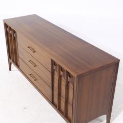 Kent Coffey Kent Coffey Perspecta Mid Century Rosewood and Walnut 9 Drawer Lowboy Dresser - 4104059