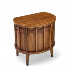 Kent Coffey Kent Coffey Perspecta Mid Century Round Walnut and Rosewood Nightstands Pair - 4384854