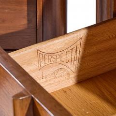 Kent Coffey Kent Coffey Perspecta Mid Century Walnut and Rosewood 3 Drawer Nightstand Pair - 4473749