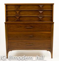 Kent Coffey Kent Coffey Perspecta Mid Century Walnut and Rosewood 5 Drawer Highboy Dresser - 2580504