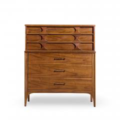 Kent Coffey Kent Coffey Perspecta Mid Century Walnut and Rosewood 5 Drawer Highboy Dresser - 4485761