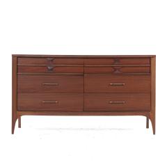 Kent Coffey Kent Coffey Perspecta Mid Century Walnut and Rosewood 6 Drawer Lowboy Dresser - 3839383