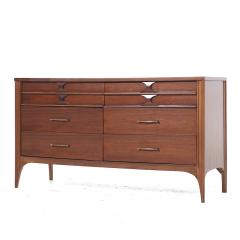 Kent Coffey Kent Coffey Perspecta Mid Century Walnut and Rosewood 6 Drawer Lowboy Dresser - 3839384