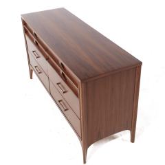 Kent Coffey Kent Coffey Perspecta Mid Century Walnut and Rosewood 6 Drawer Lowboy Dresser - 3839388